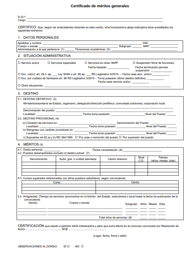 Certificado de méritos